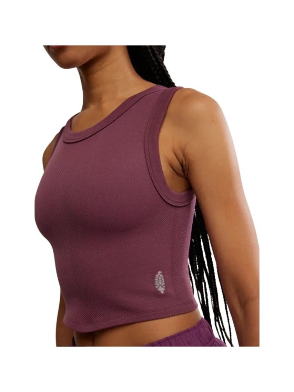 FP Movement Free Throw Muscle Tank Top Maroon Size XL Ribbed Crop Free People